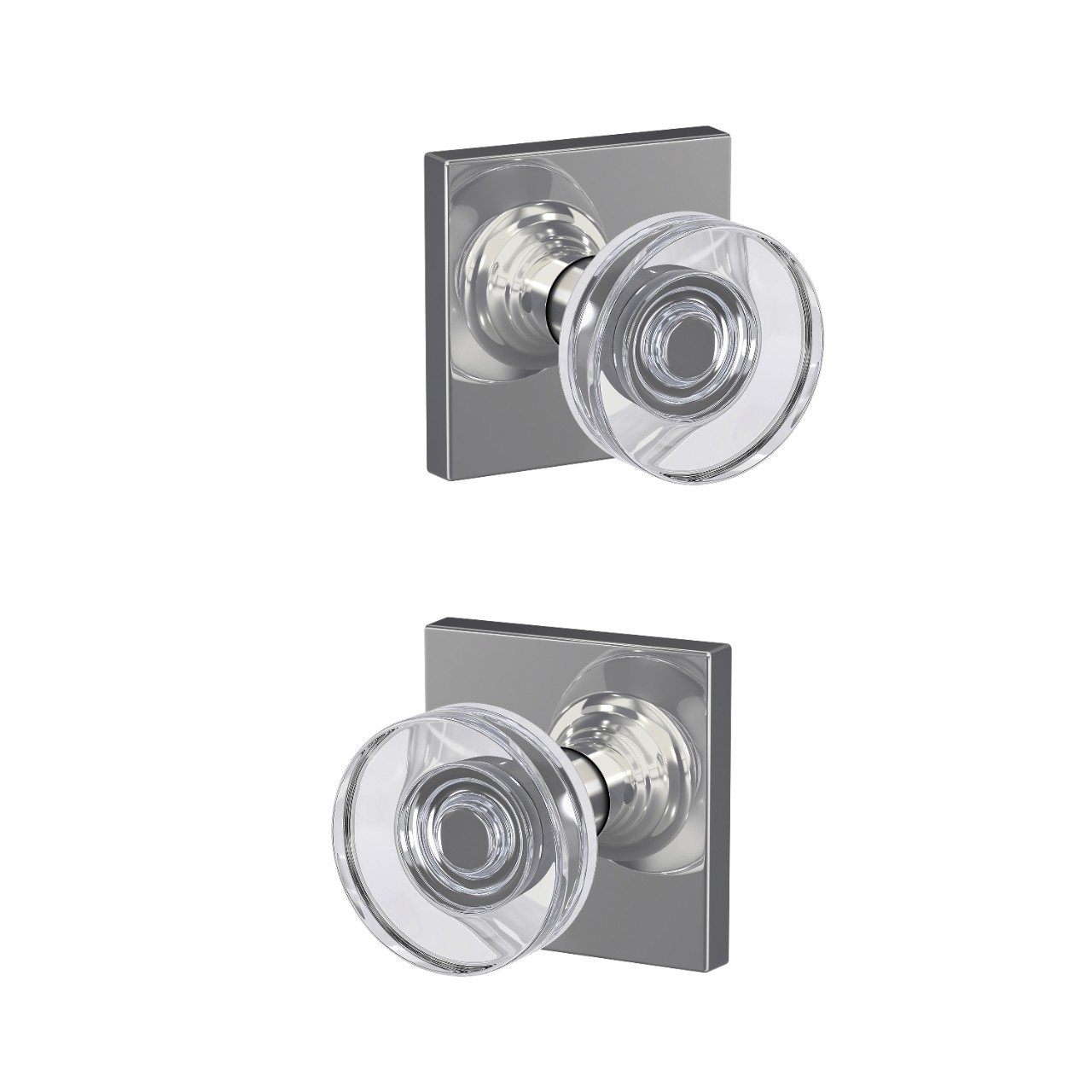 Custom Dawes Glass Knob Hall-Closet and Bed-Bath Lock