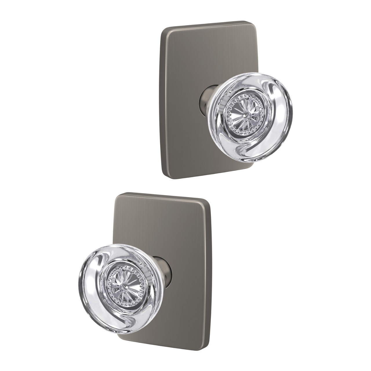 Custom Hobson Glass Knob Hall-Closet and Bed-Bath Lock
