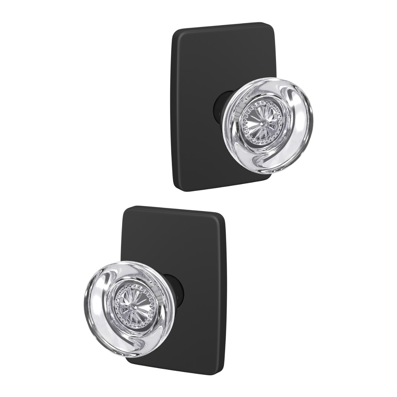 Custom Hobson Glass Knob Hall-Closet and Bed-Bath Lock