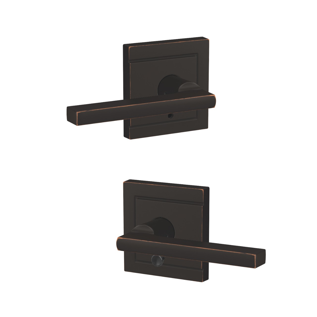 Custom Latitude Lever Combined Interior Hall-Closet and Bed-Bath Lock