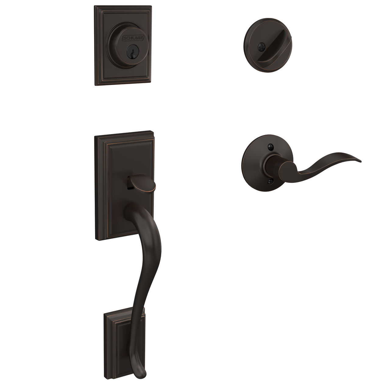 Single Cylinder Handleset and Accent Lever