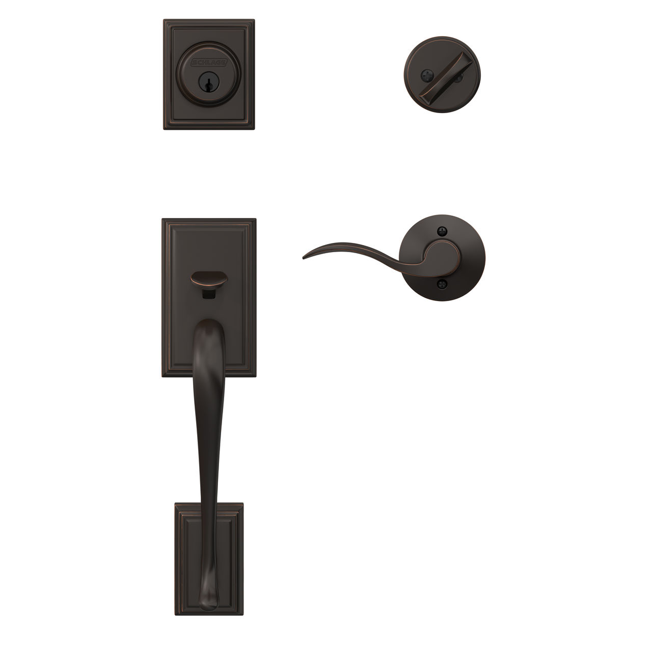 Single Cylinder Handleset and Accent Lever
