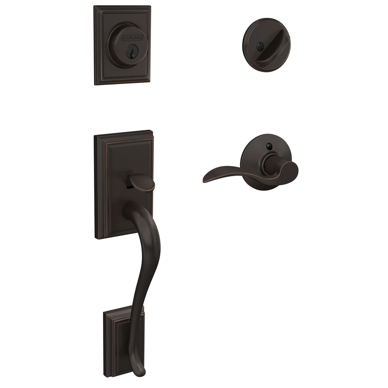 Single Cylinder Handleset and Accent Lever