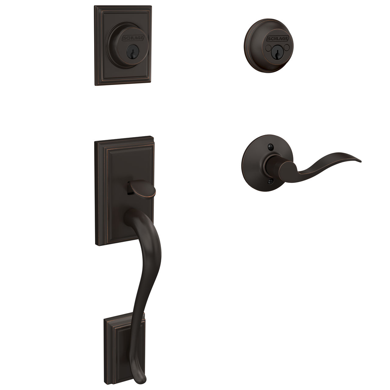 Double Cylinder Handleset and Accent Lever