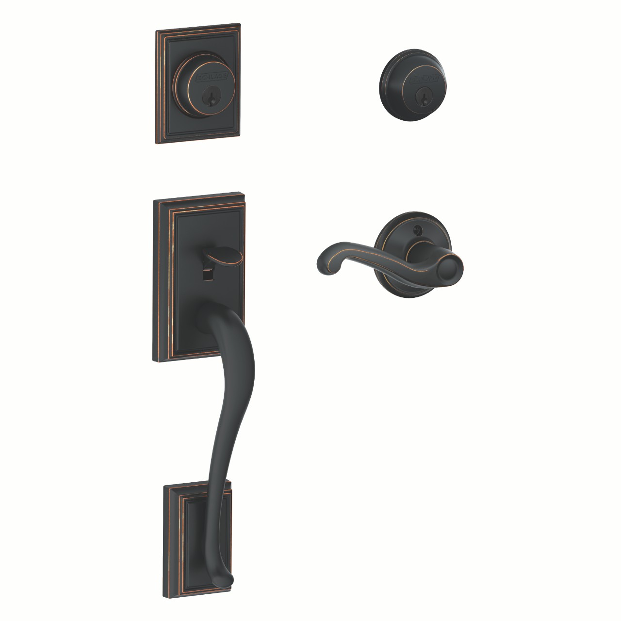 Double Cylinder Handleset and Flair Lever