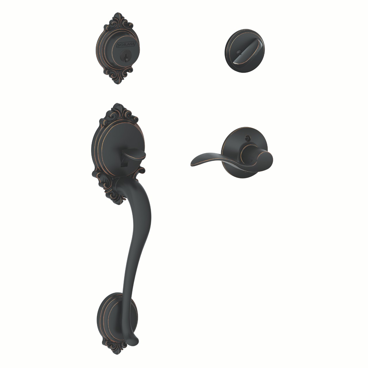 Single Cylinder Handleset and Accent Lever
