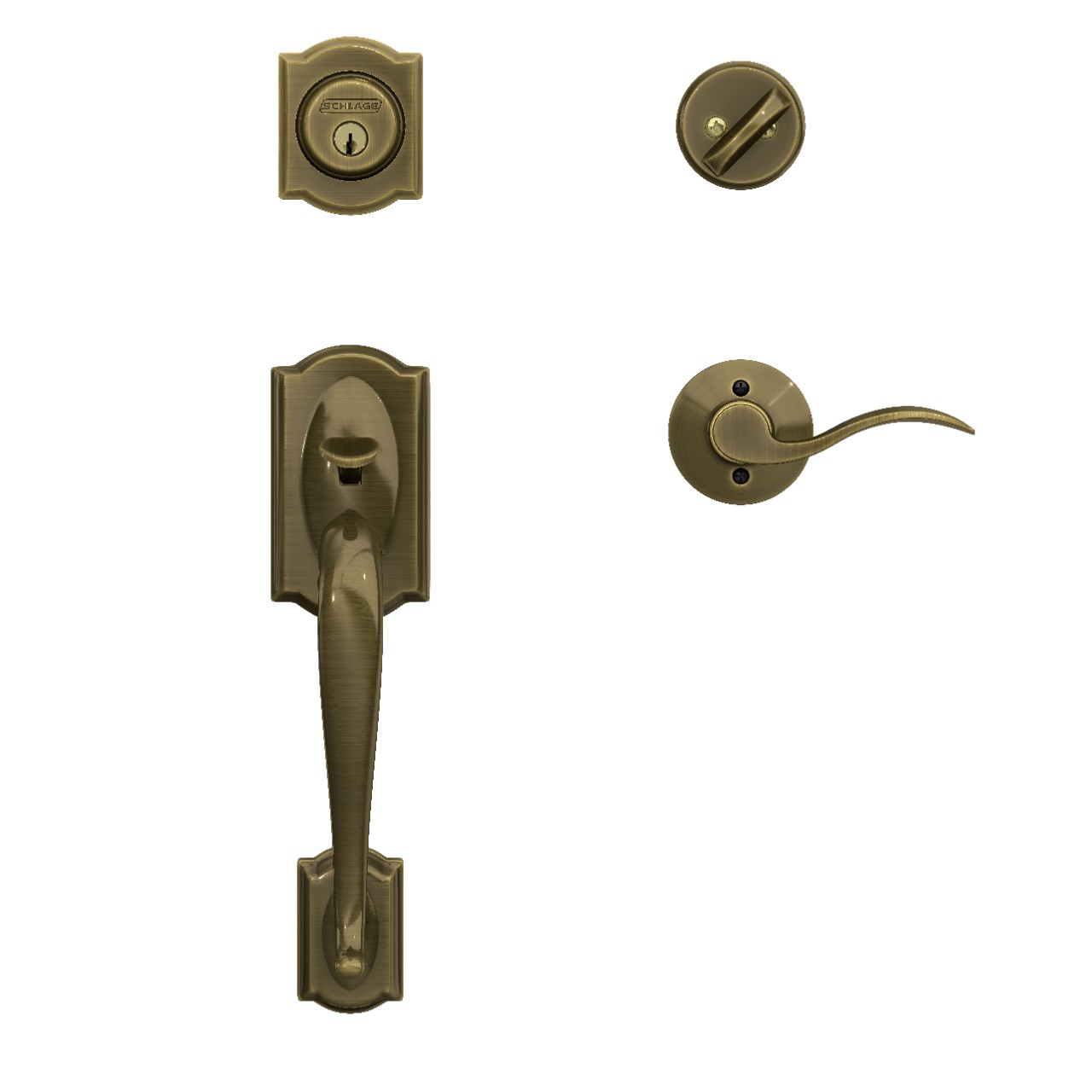Single Cylinder Handleset and Accent Lever