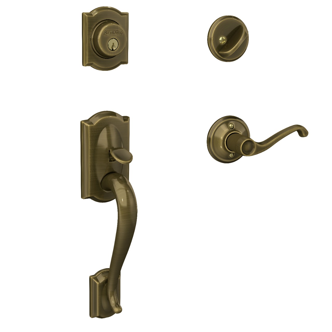 Single Cylinder Handleset and Flair Lever