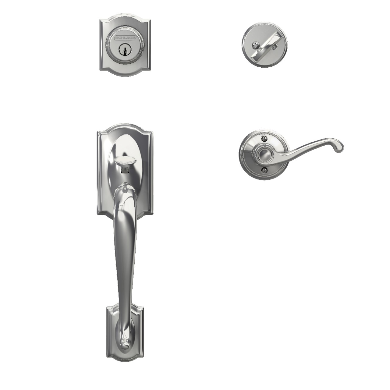 Single Cylinder Handleset and Flair Lever