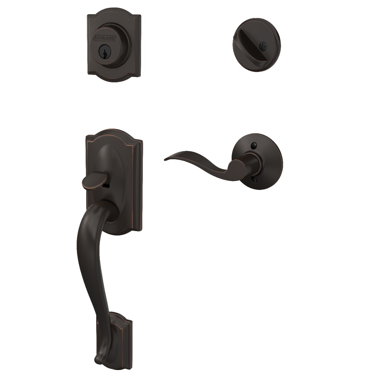 Single Cylinder Handleset and Accent Lever