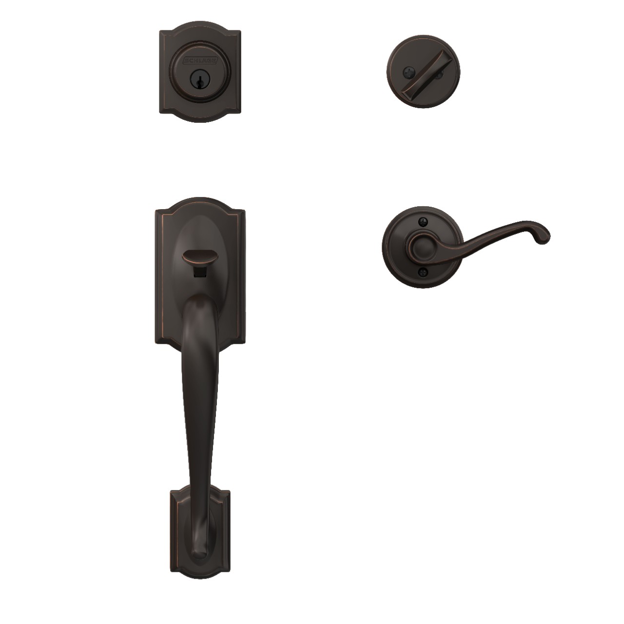 Single Cylinder Handleset and Flair Lever