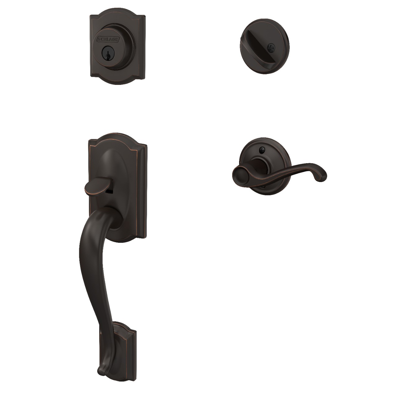 Single Cylinder Handleset and Flair Lever