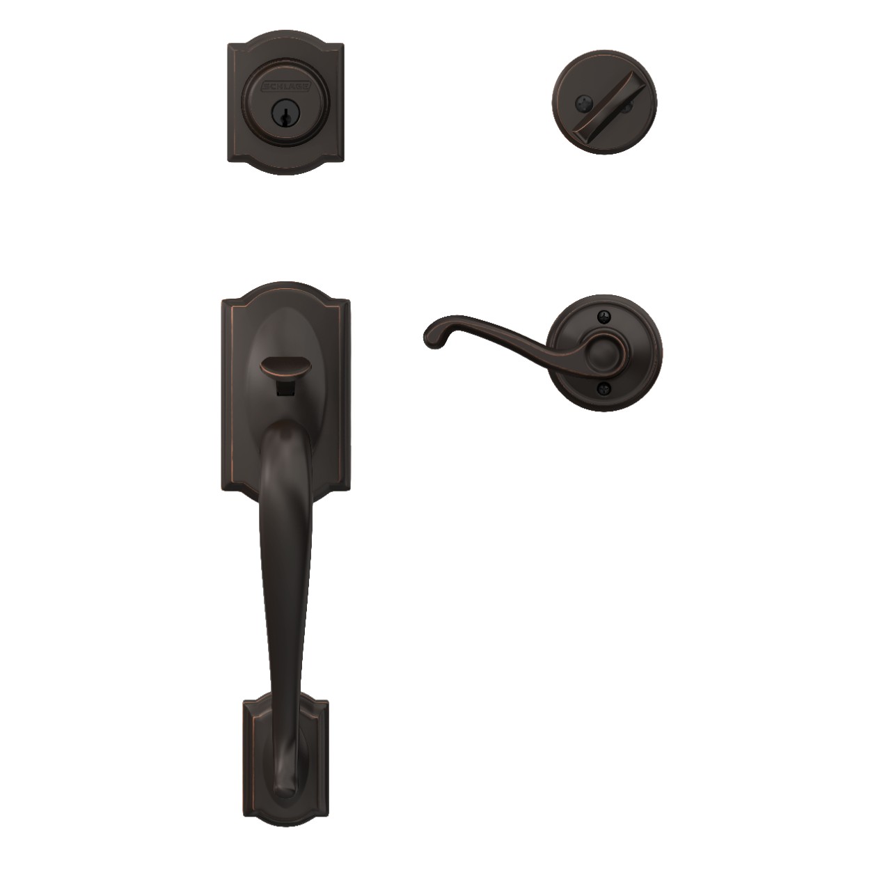 Single Cylinder Handleset and Flair Lever