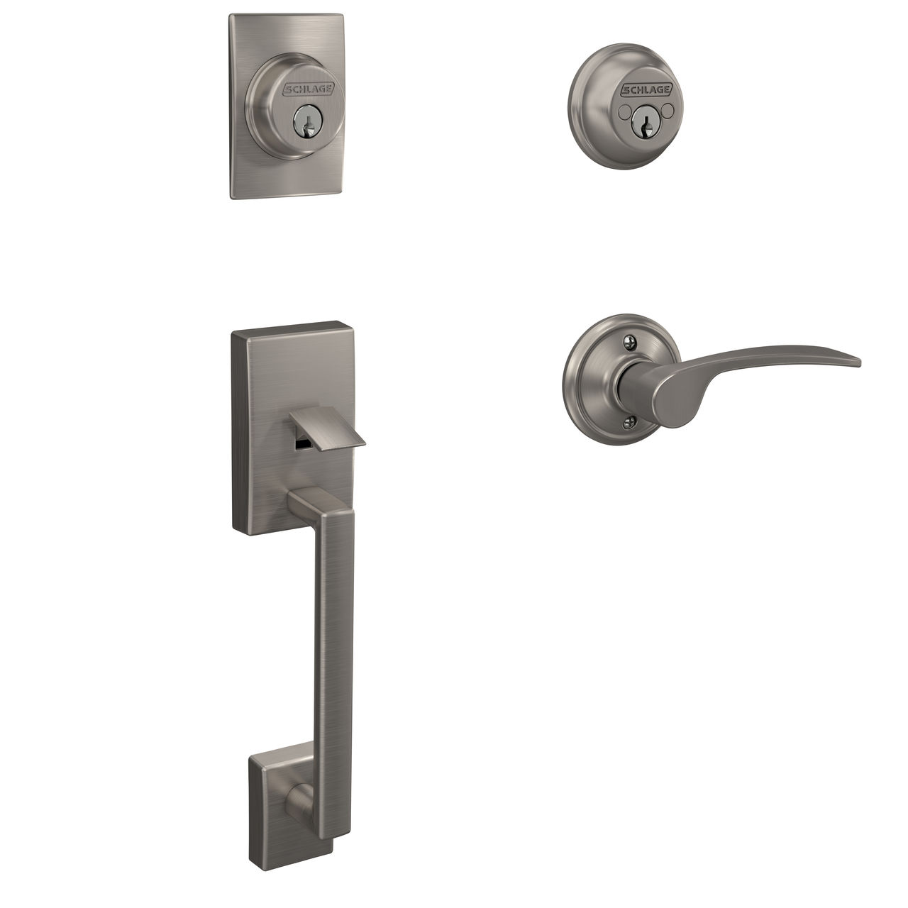 Double Cylinder Handleset and Merano Lever