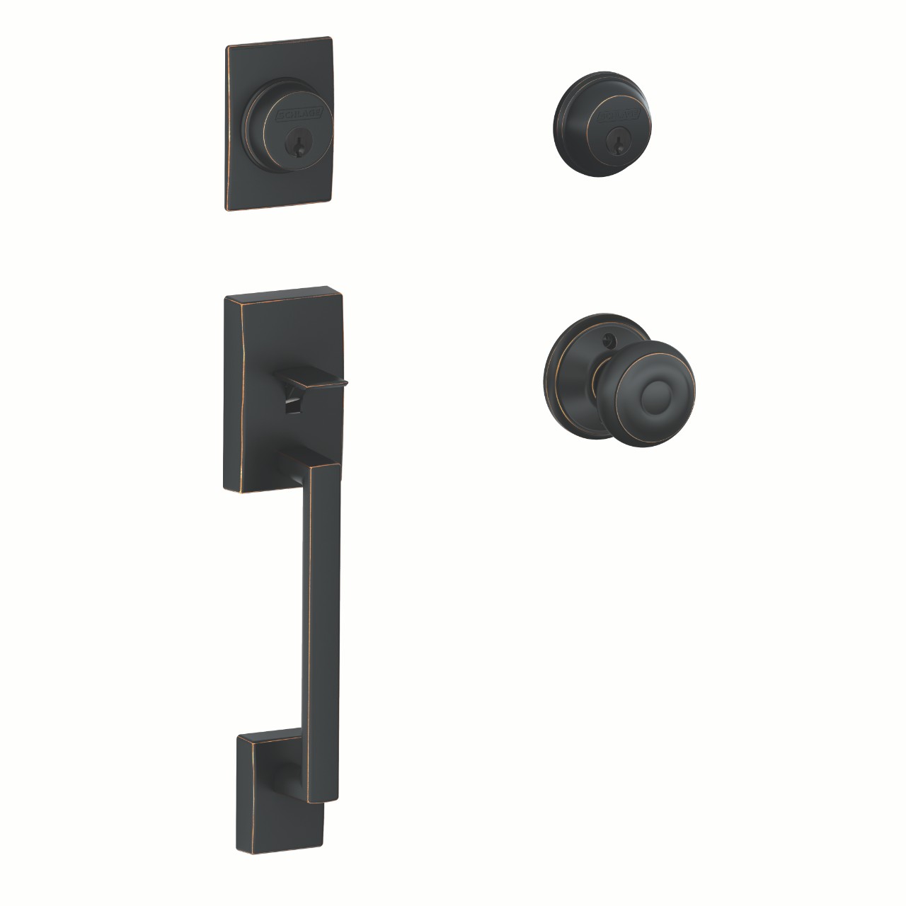 Double Cylinder Handleset and Georgian Knob