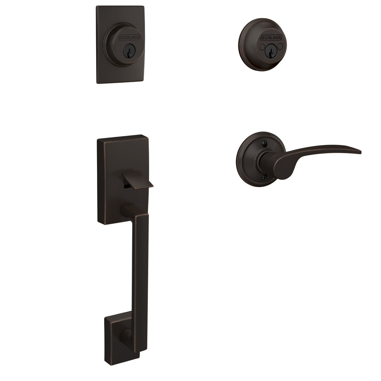 Double Cylinder Handleset and Merano Lever
