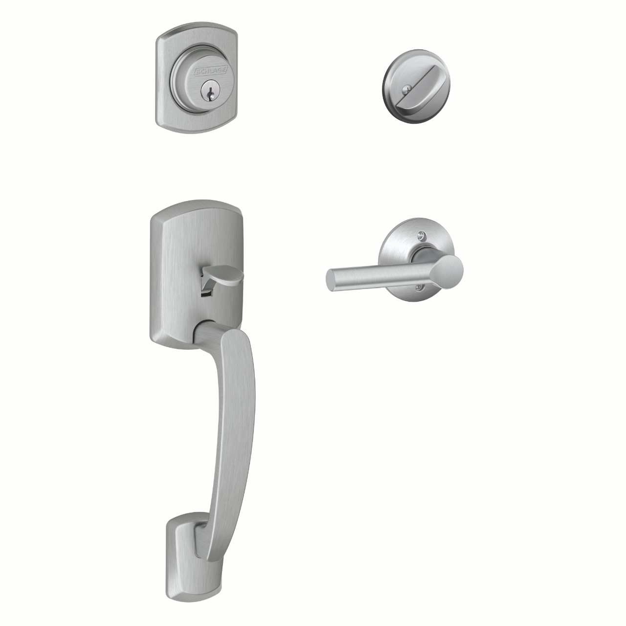 Single Cylinder Handleset and Broadway Lever
