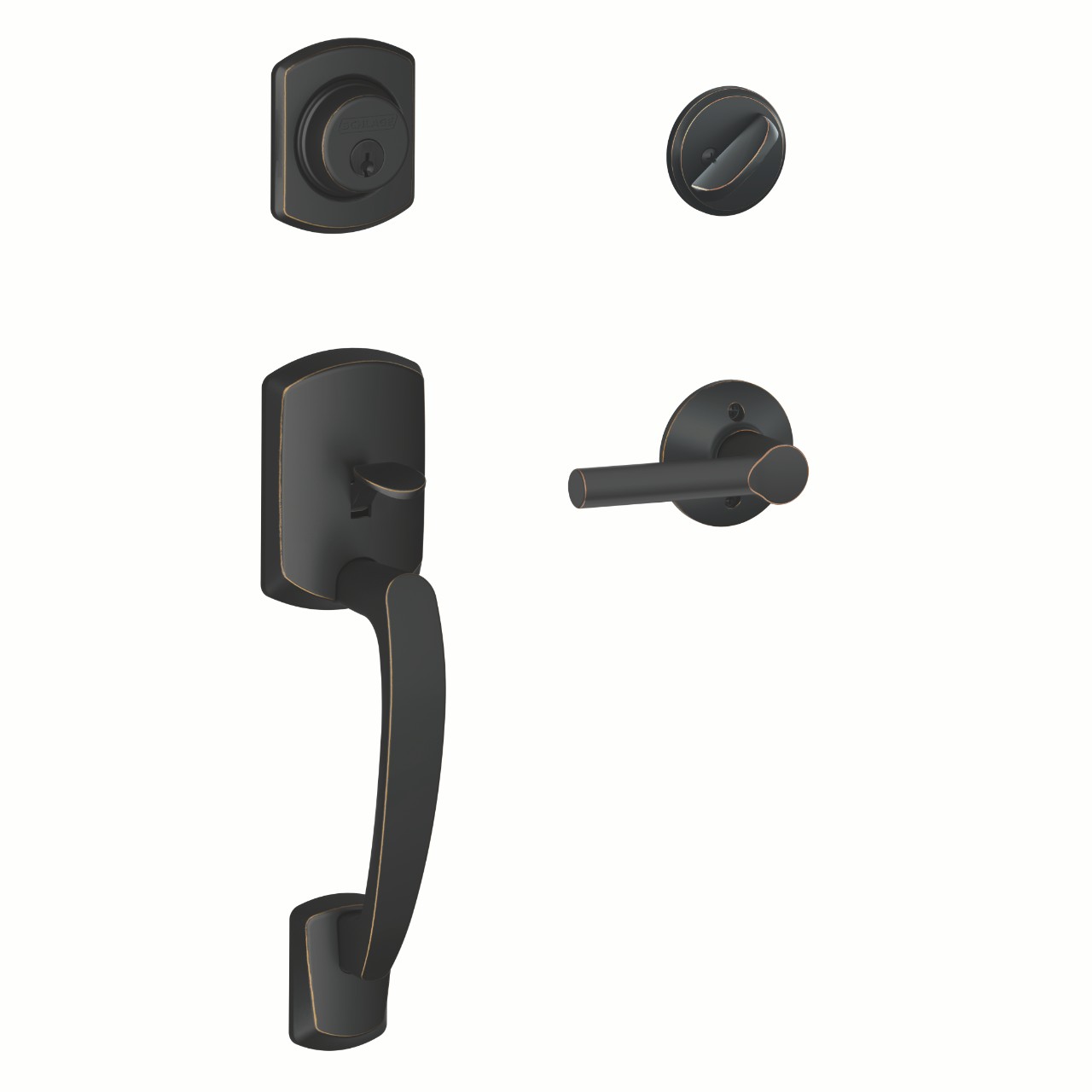 Single Cylinder Handleset and Broadway Lever