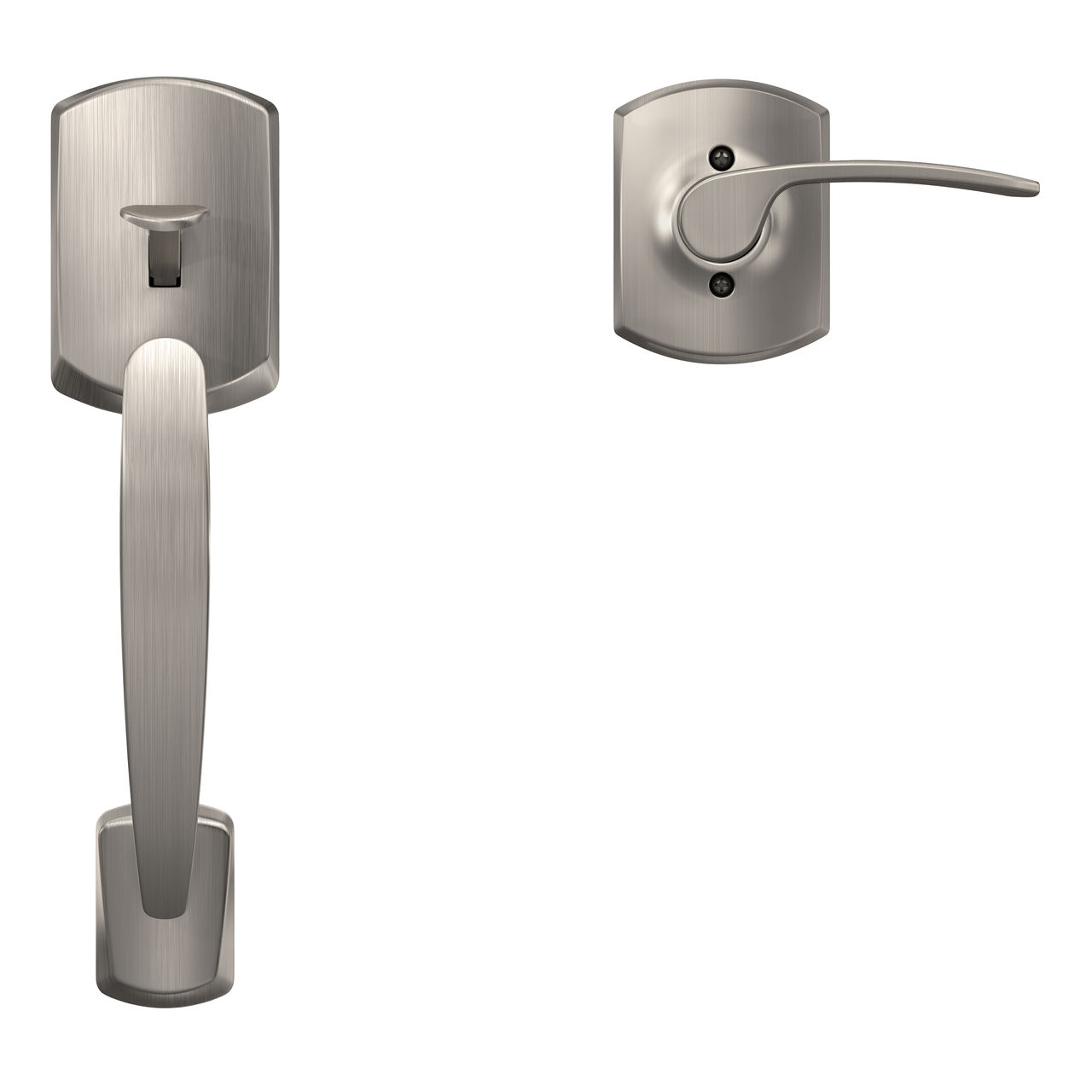 Front Entry Handle and Merano Lever with Greenwich Trim