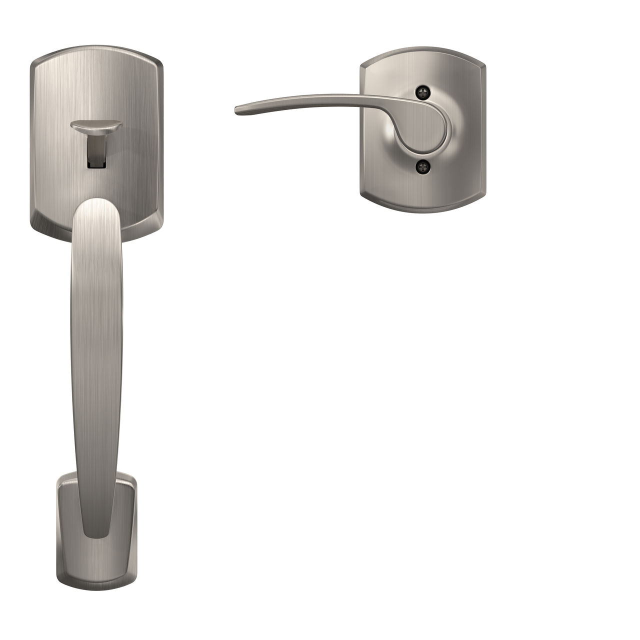 Front Entry Handle and Merano Lever with Greenwich Trim