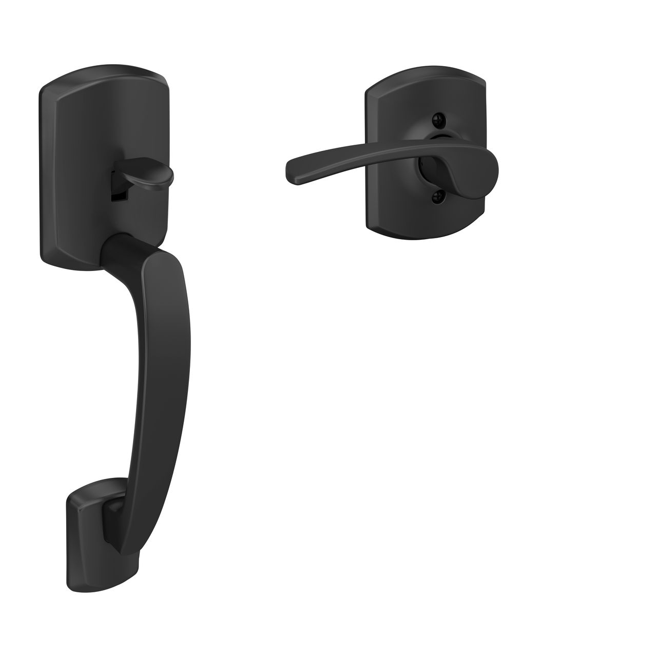 Front Entry Handle and Merano Lever with Greenwich Trim