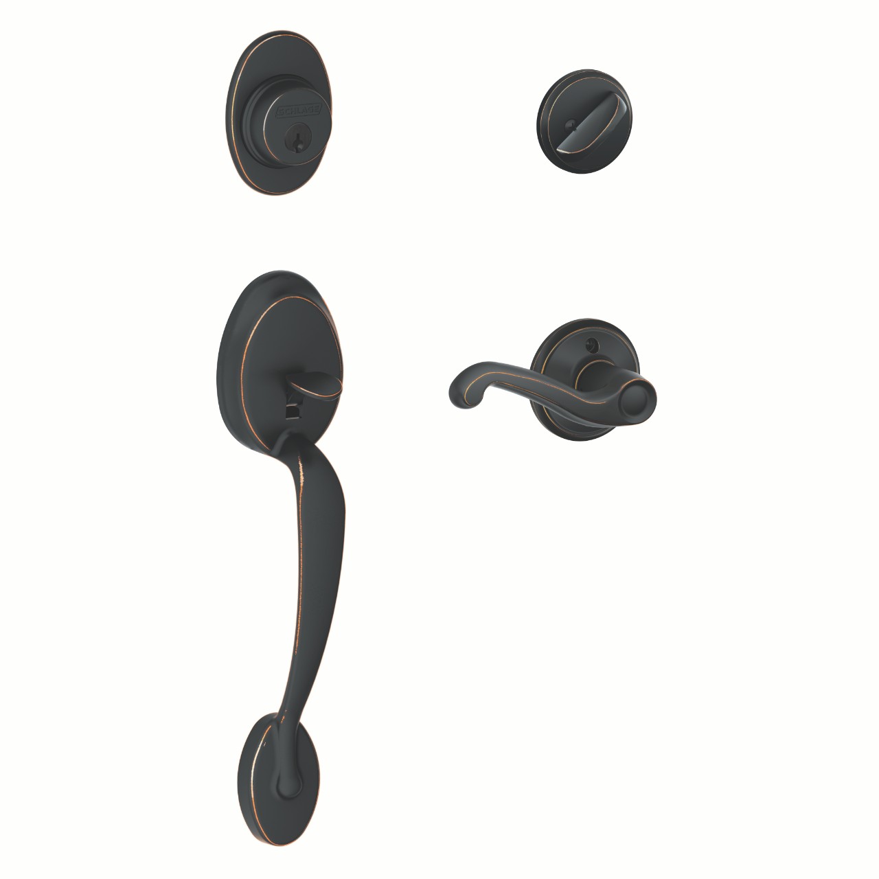 Single Cylinder Handleset and Flair Lever