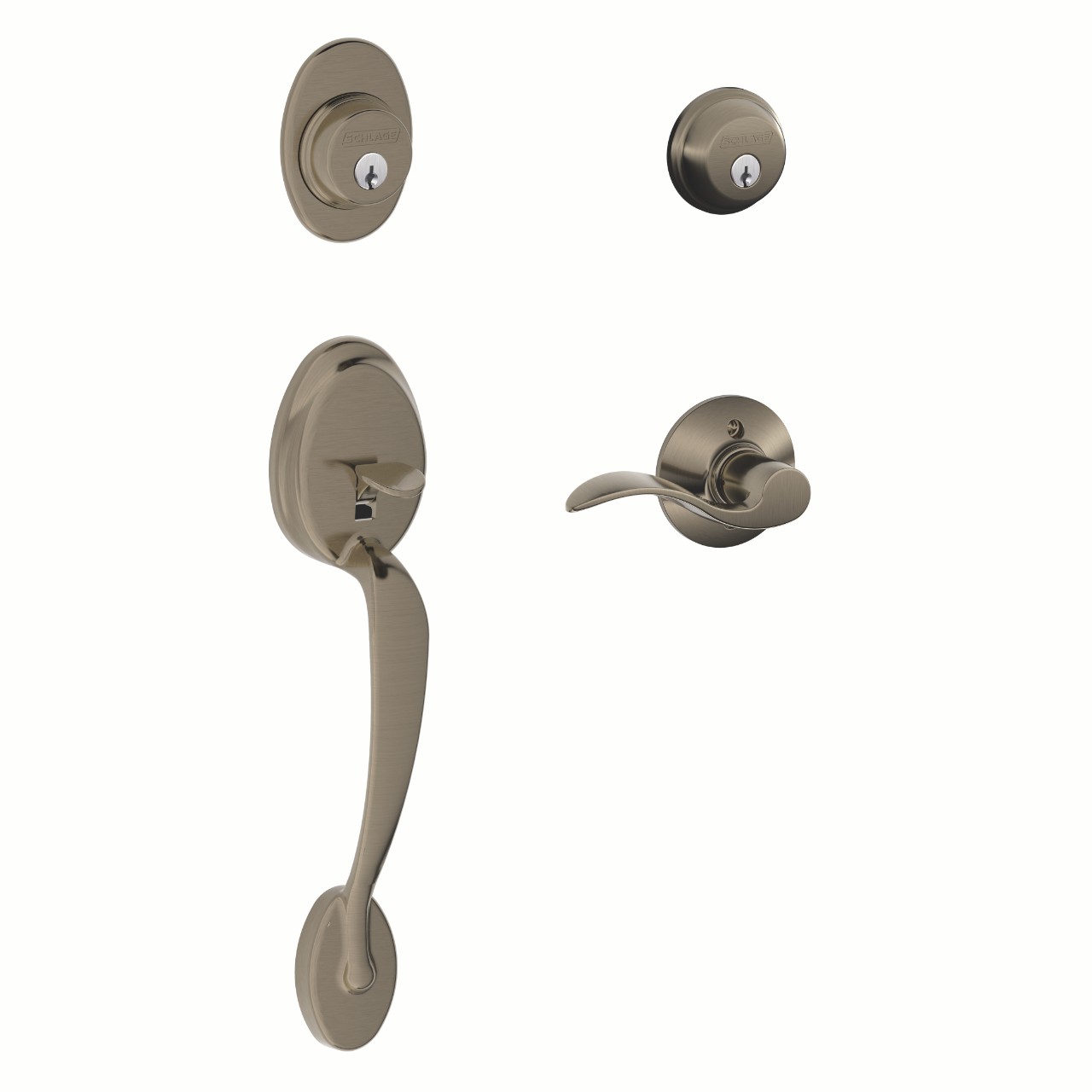 Double Cylinder Handleset and Accent Lever