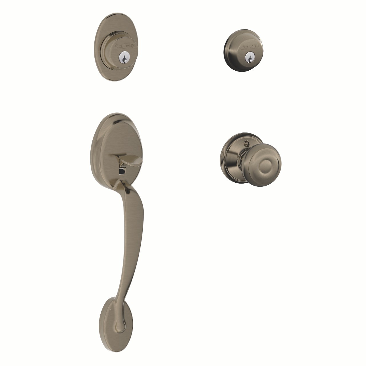 Double Cylinder Handleset and Georgian Knob