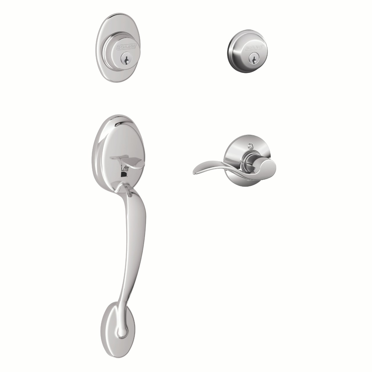 Double Cylinder Handleset and Accent Lever