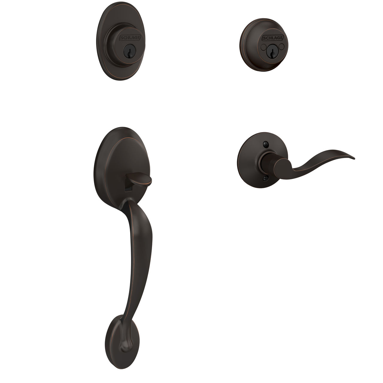 Double Cylinder Handleset and Accent Lever