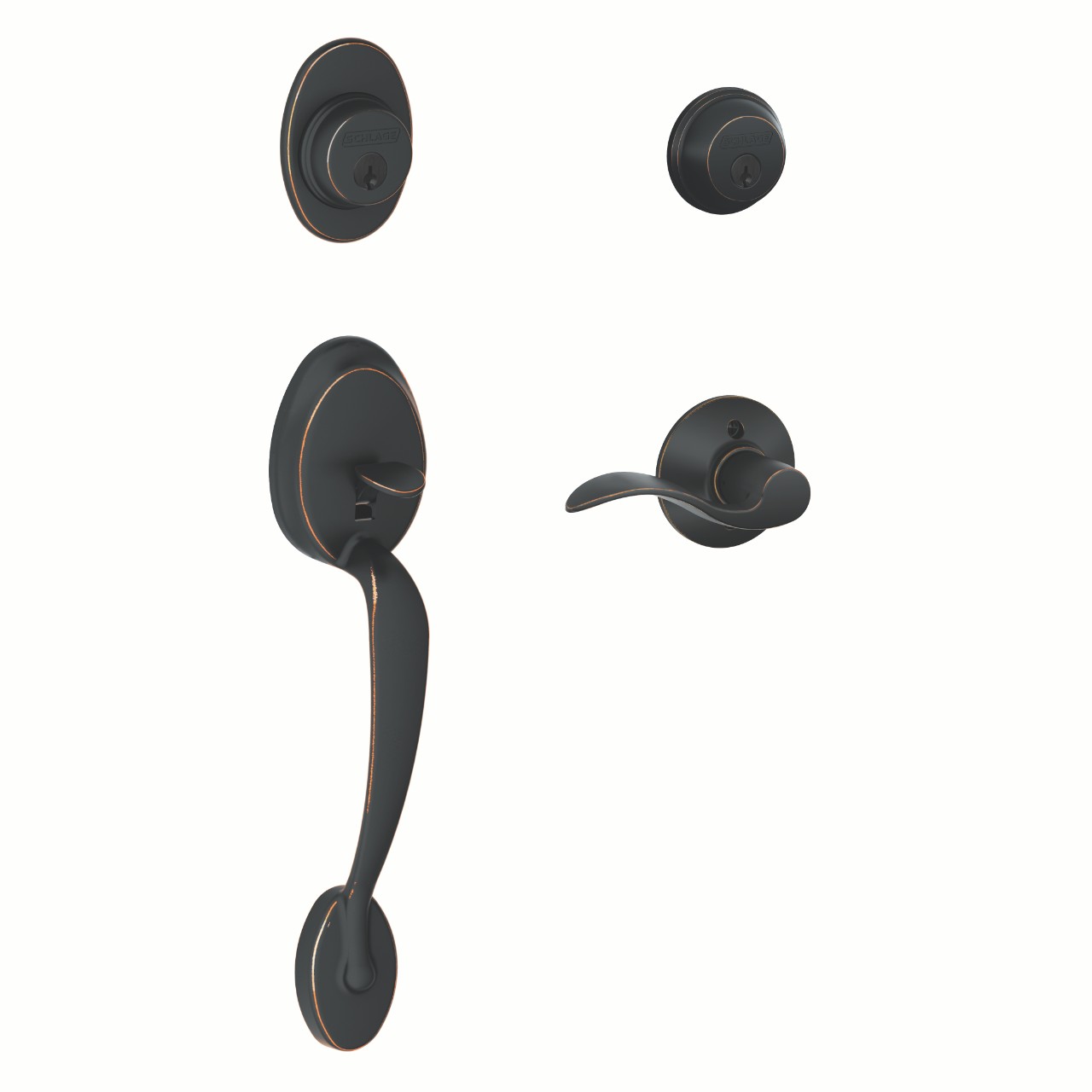 Double Cylinder Handleset and Accent Lever