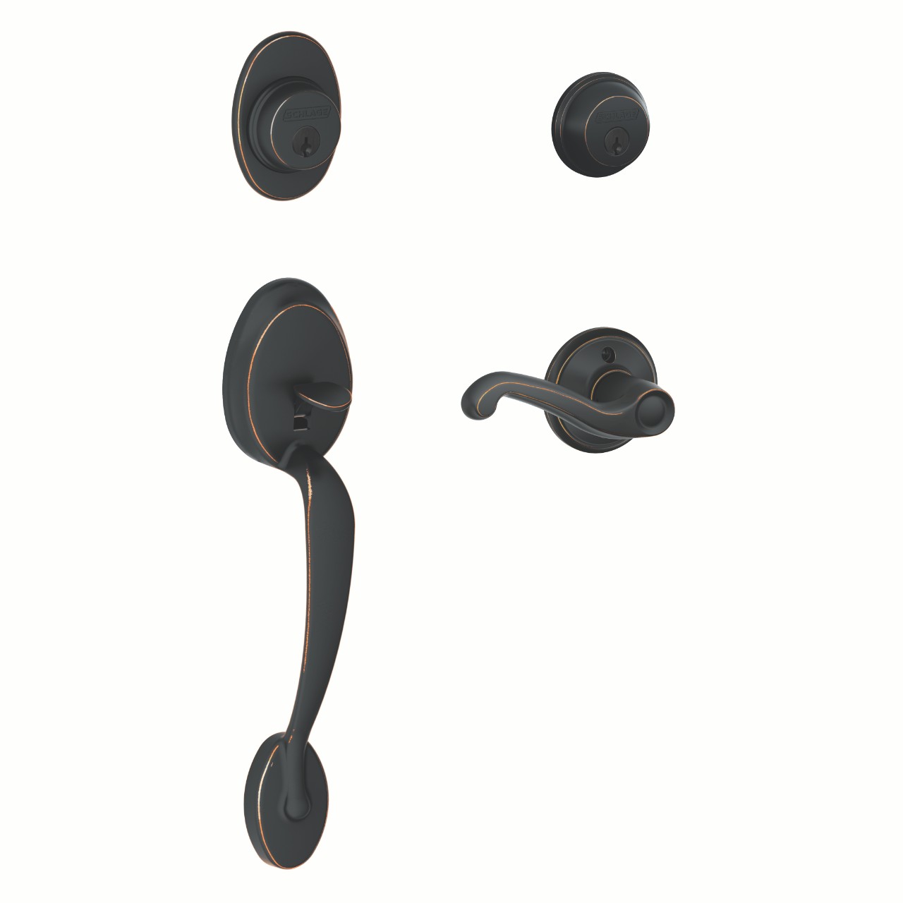 Double Cylinder Handleset and Flair Lever