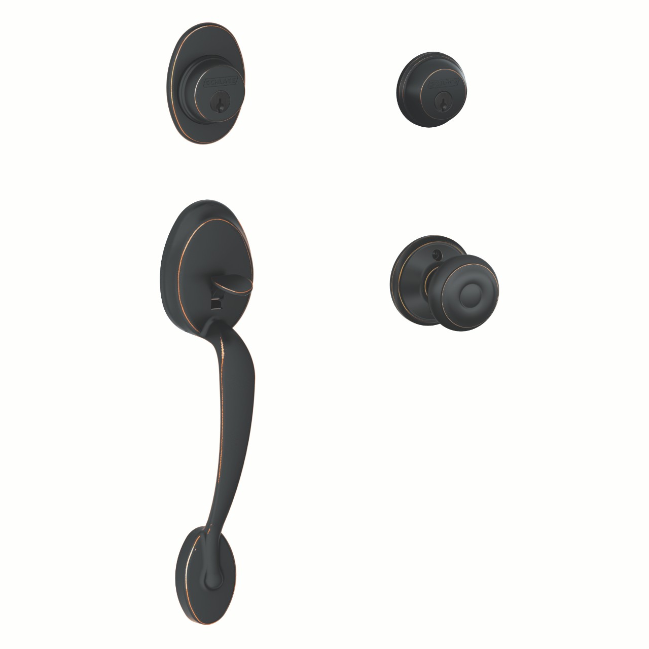 Double Cylinder Handleset and Georgian Knob