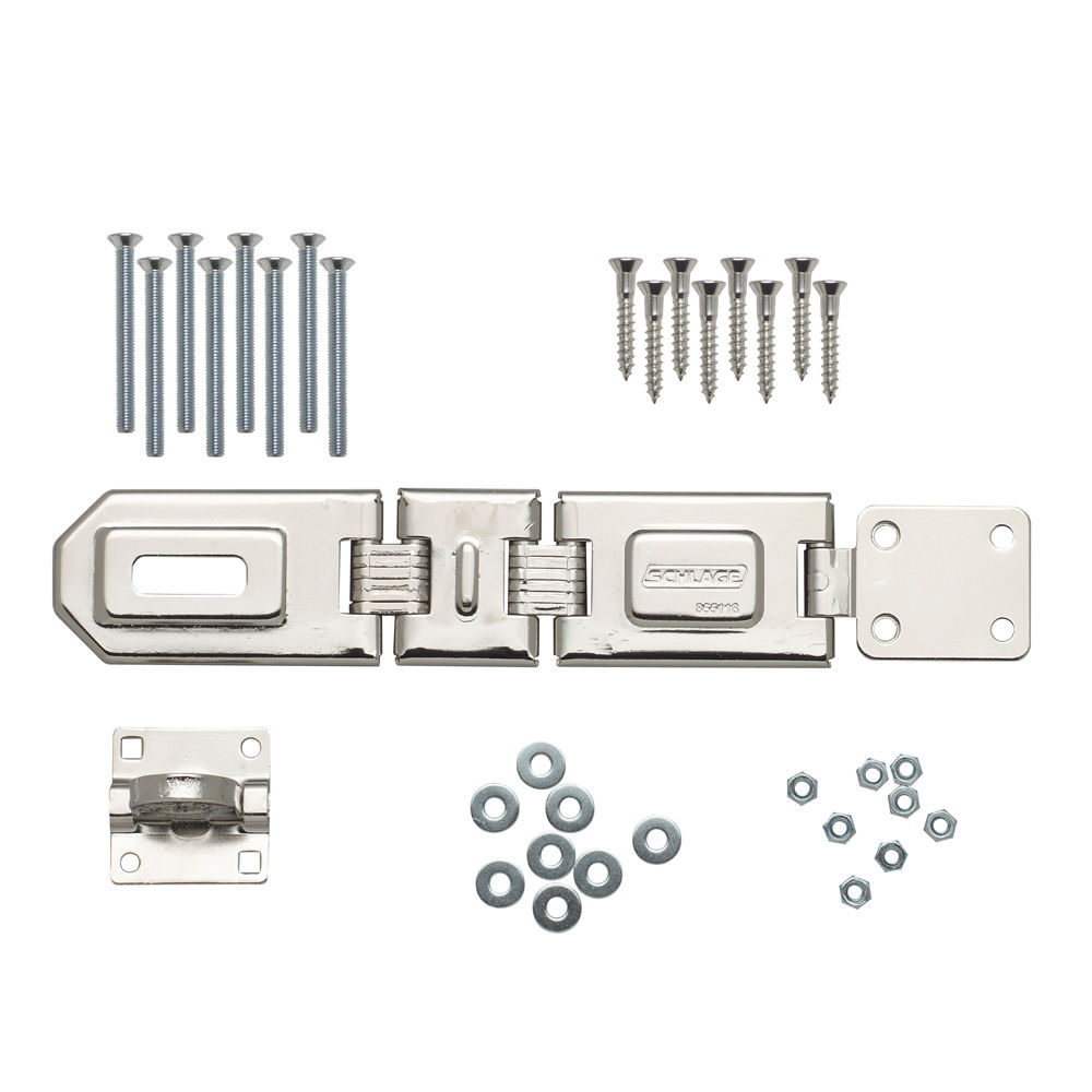 7-3/4" Flexible Double-Hinge Steel Security Hasp