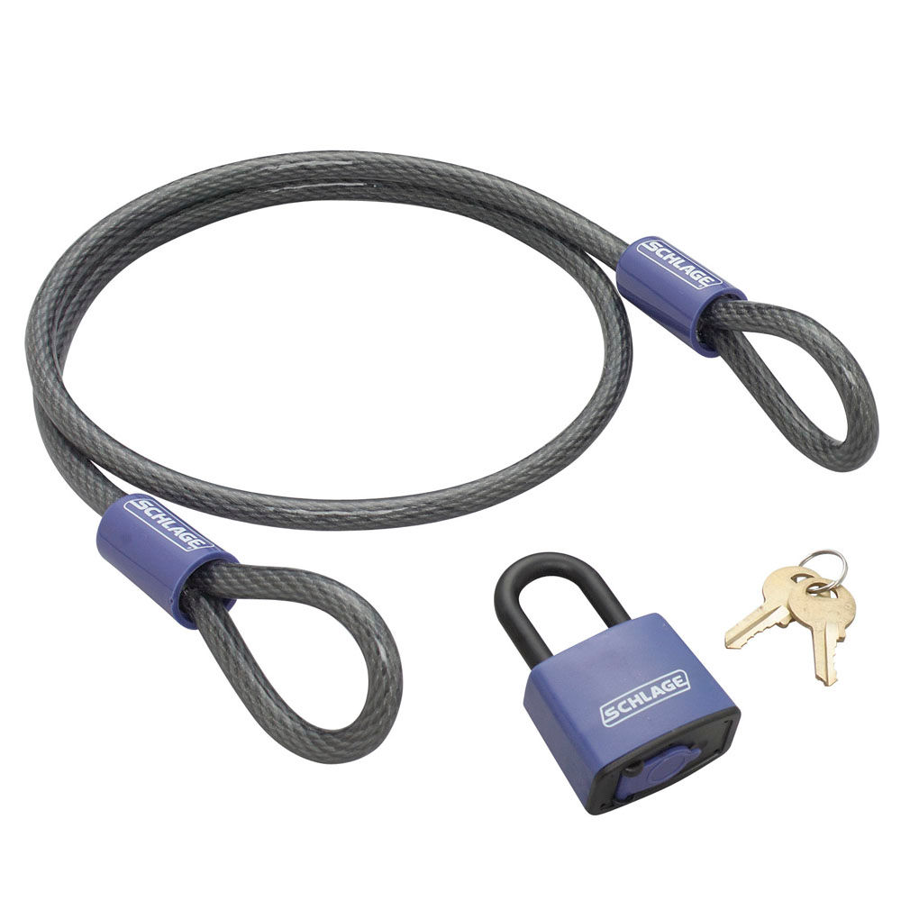 4' x 3/8" Double Looped Cable & Weather-proof Padlock