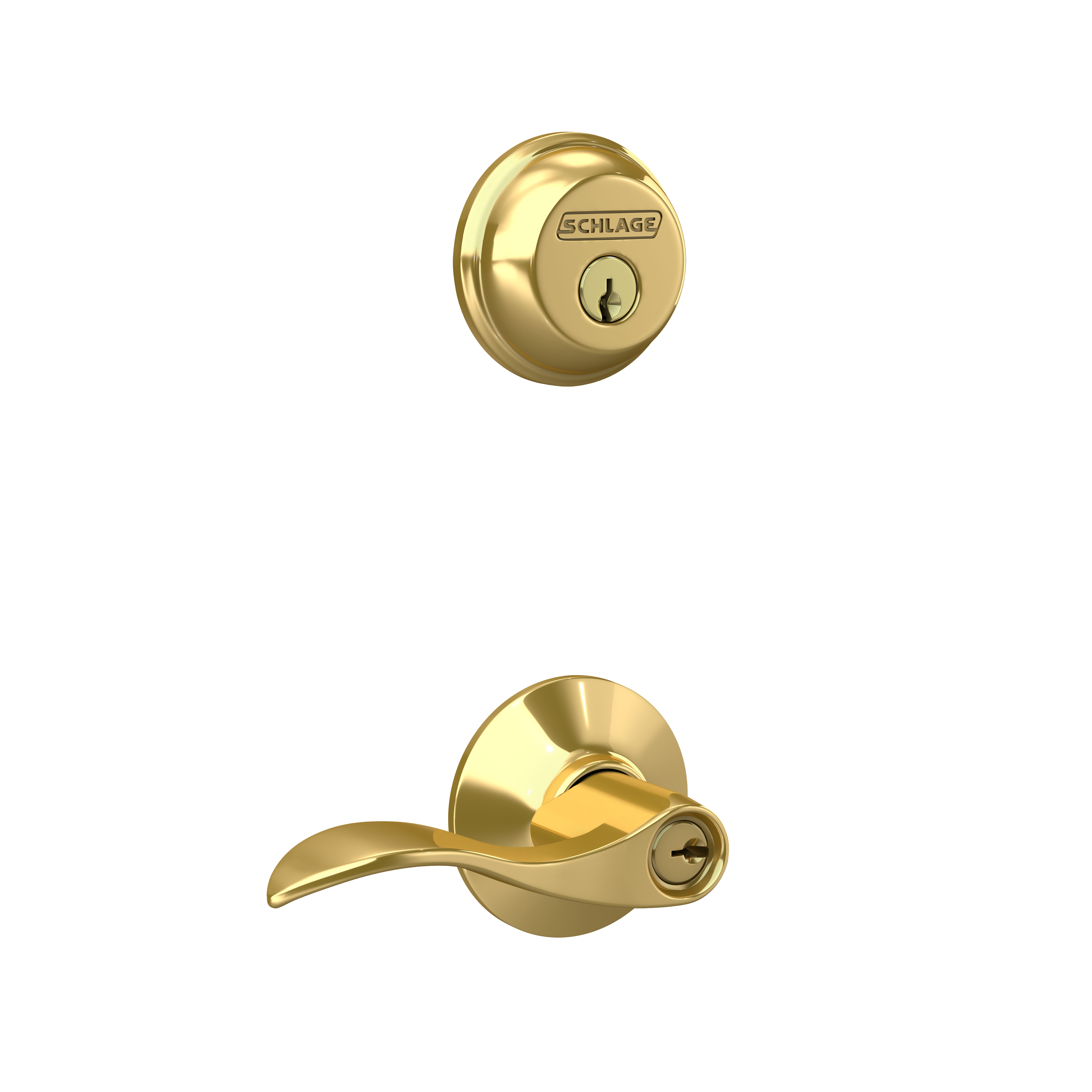 Single Cylinder Deadbolt and Accent Lever Keyed Entry Lock