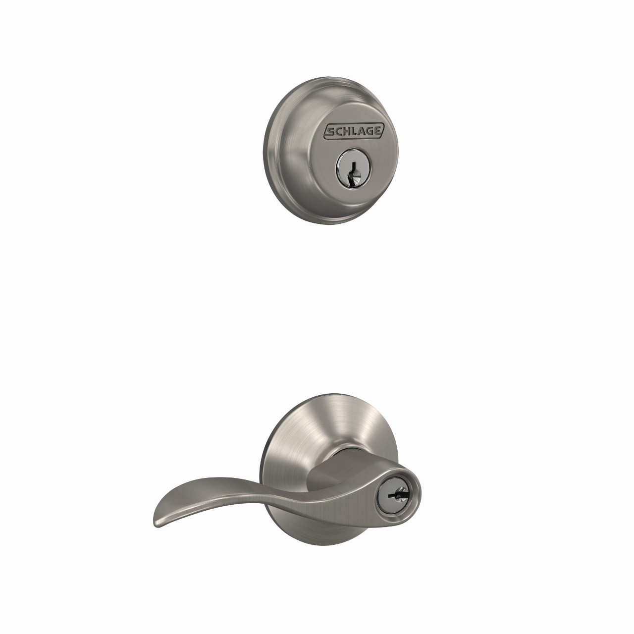 Single Cylinder Deadbolt and Accent Lever Keyed Entry Lock