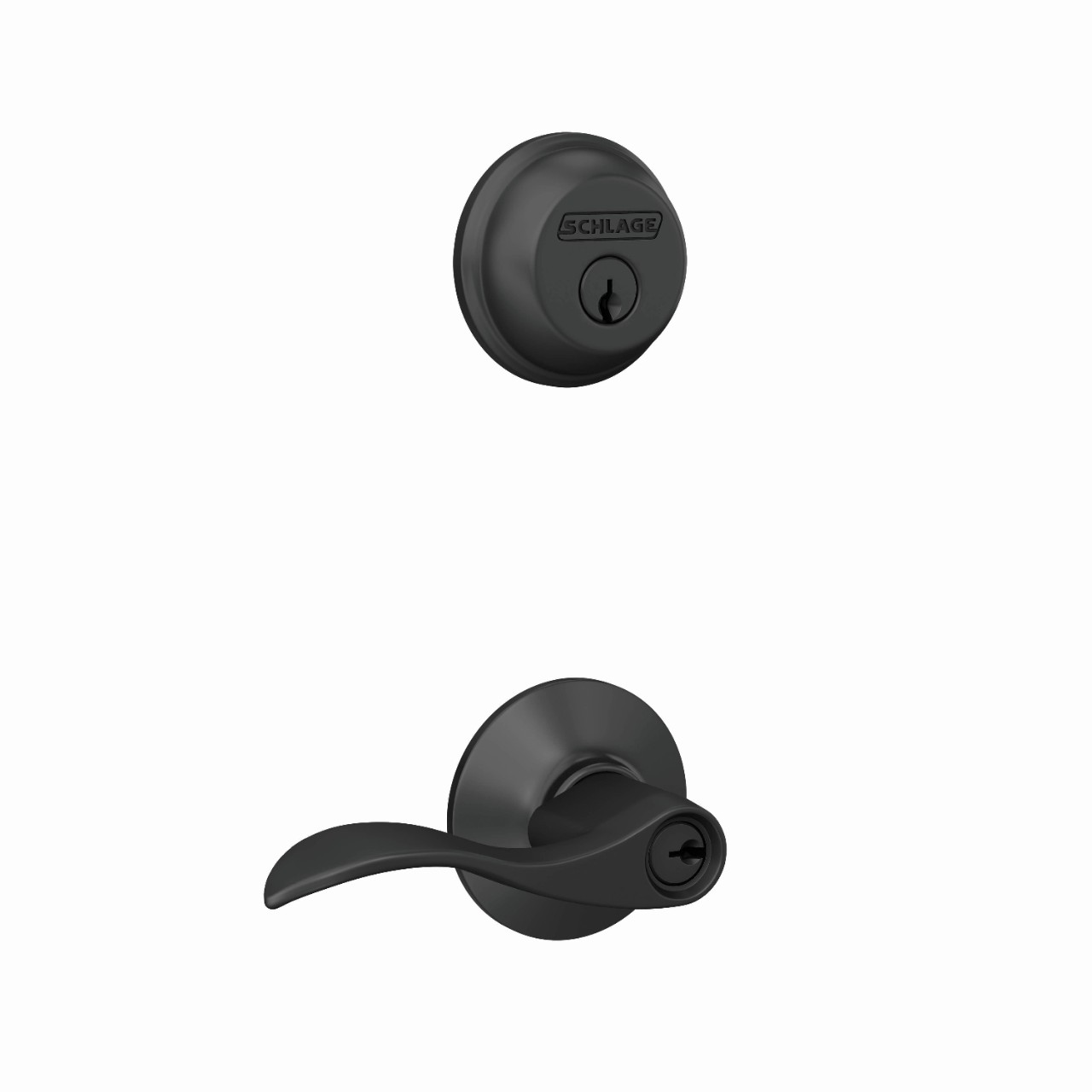Single Cylinder Deadbolt and Accent Lever Keyed Entry Lock
