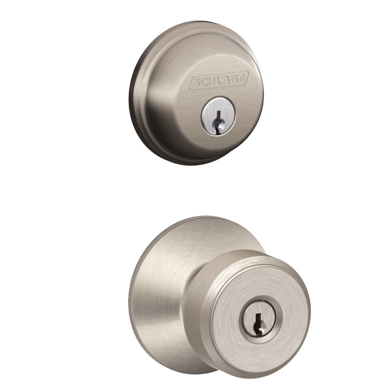 Single Cylinder Deadbolt and Bowery Knob Keyed Entry Lock