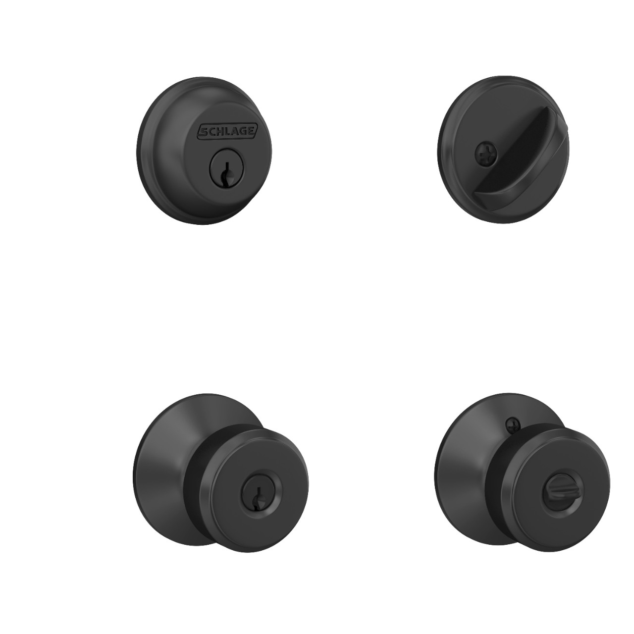 Single Cylinder Deadbolt and Bowery Knob Keyed Entry Lock
