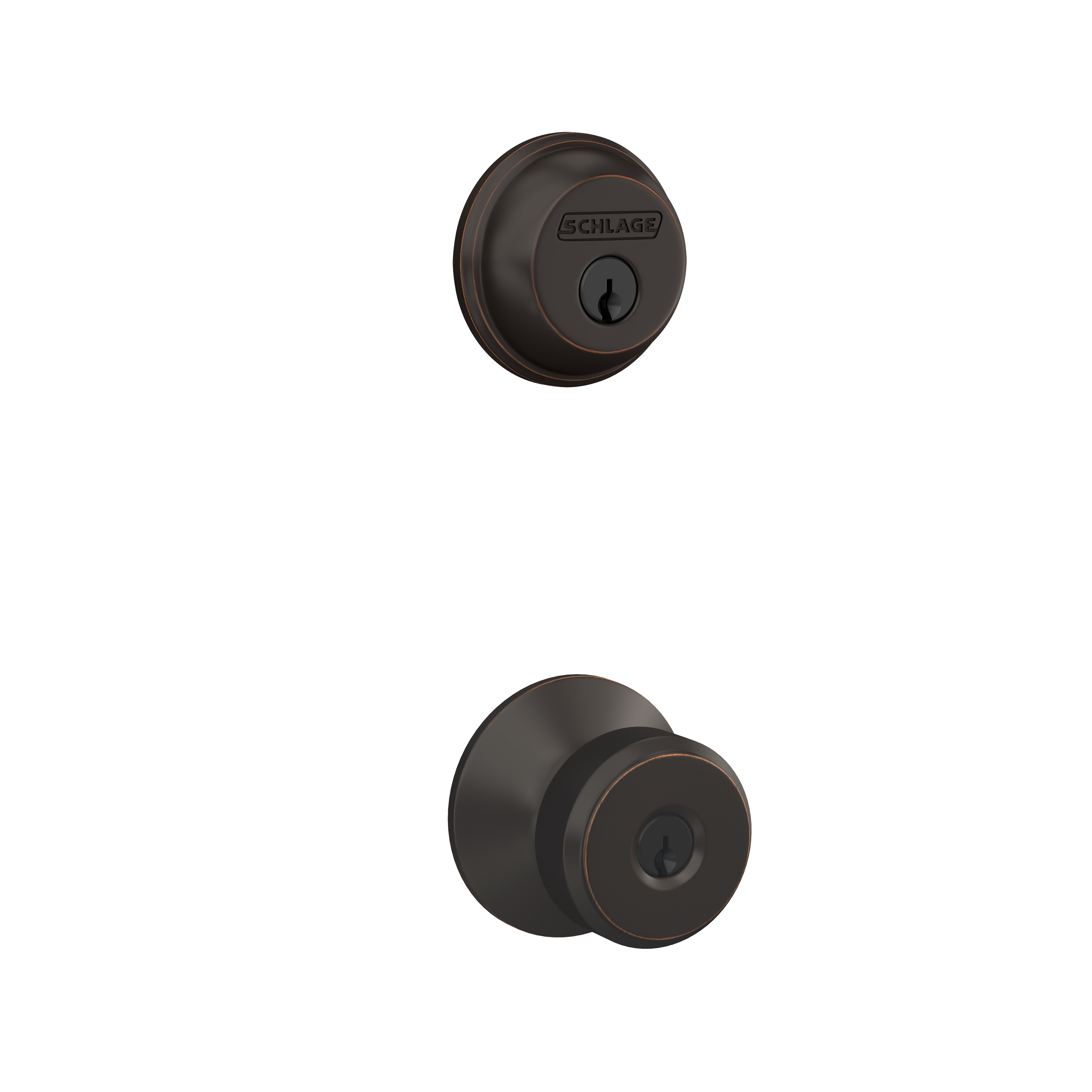 Single Cylinder Deadbolt and Bowery Knob Keyed Entry Lock