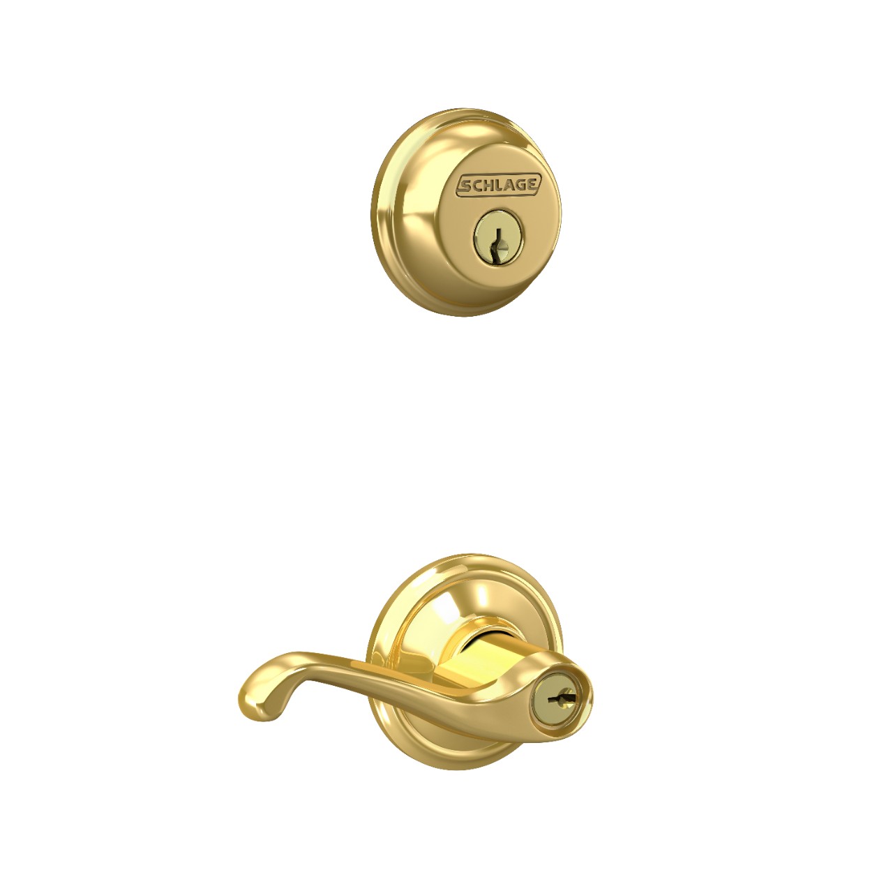 Single Cylinder Deadbolt and Flair Lever Keyed Entry Lock