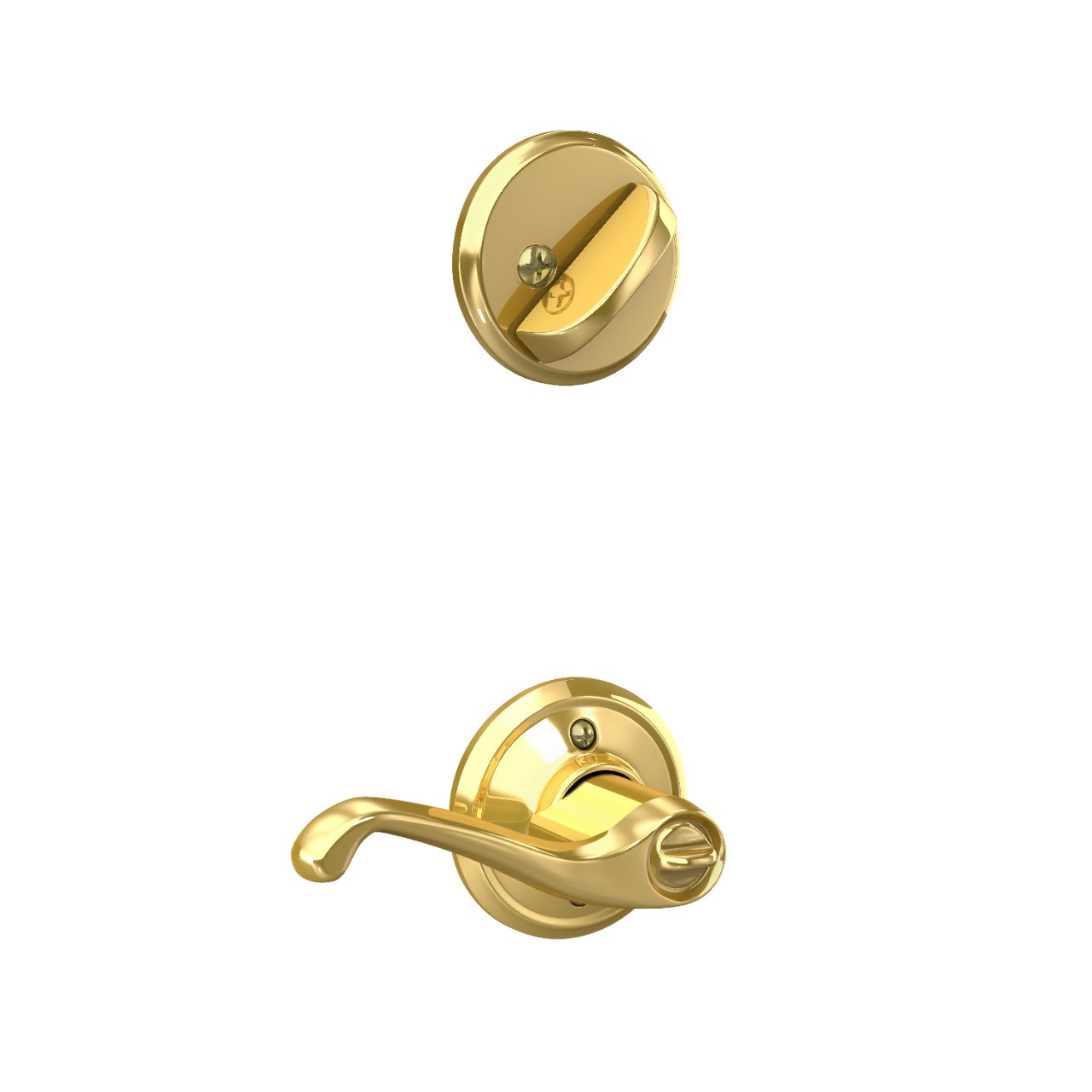 Single Cylinder Deadbolt and Flair Lever Keyed Entry Lock