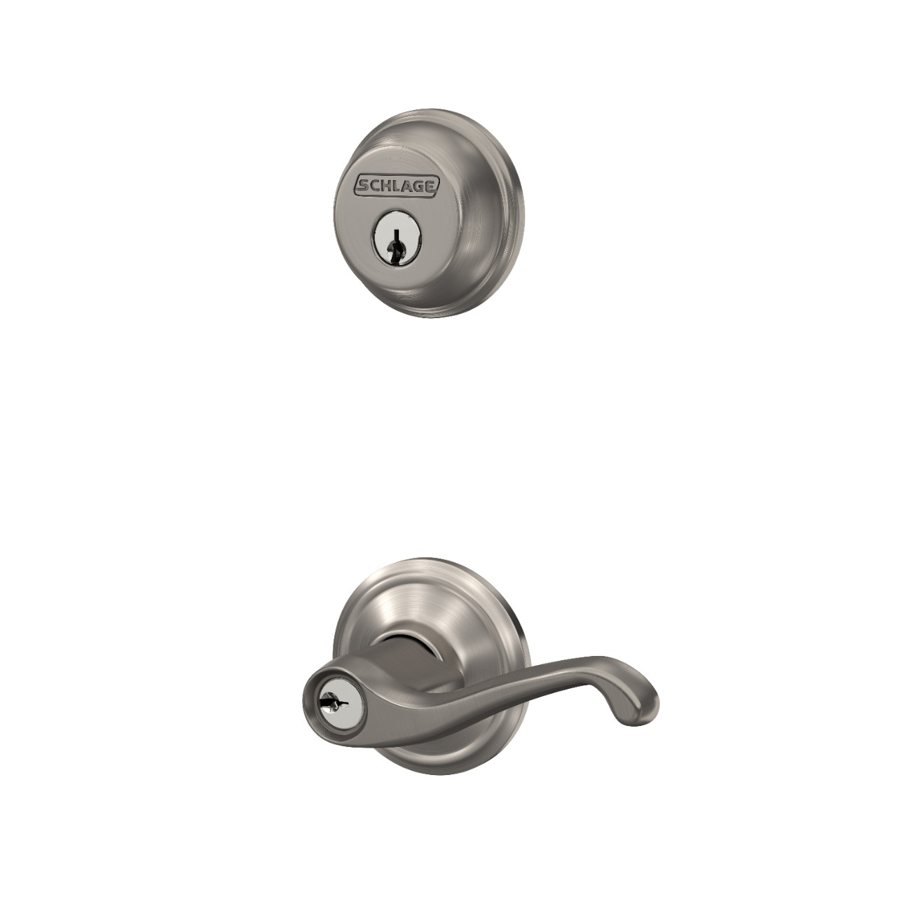 Single Cylinder Deadbolt and Flair Lever Keyed Entry Lock
