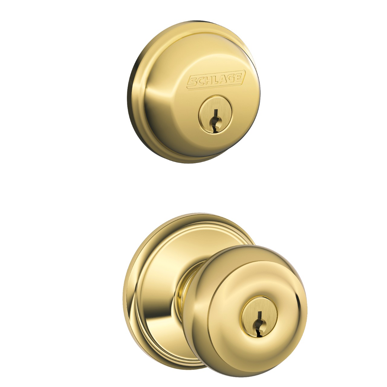 Single Cylinder Deadbolt and Georgian Knob Keyed Entry Lock