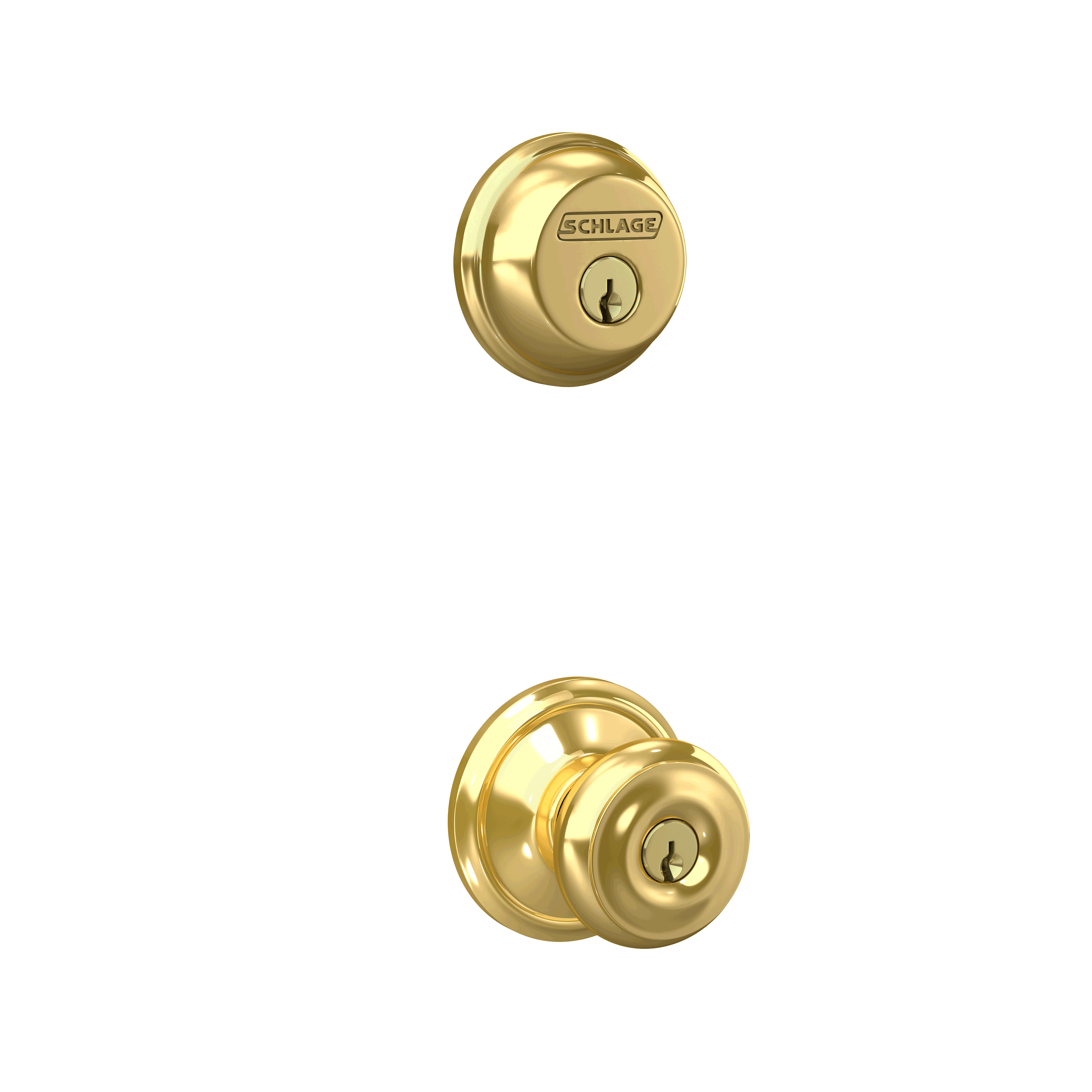 Single Cylinder Deadbolt and Georgian Knob Keyed Entry Lock