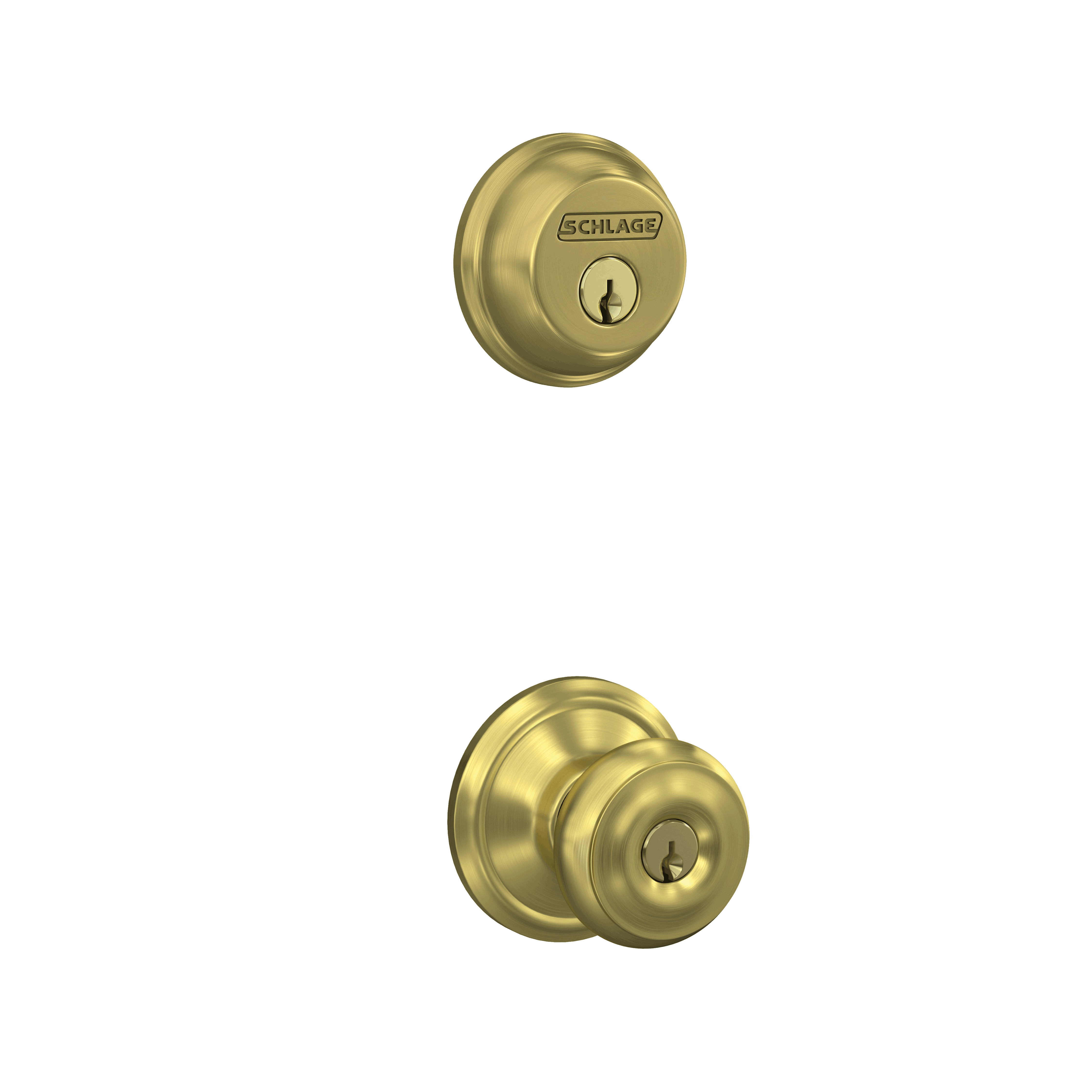 Single Cylinder Deadbolt and Georgian Knob Keyed Entry Lock