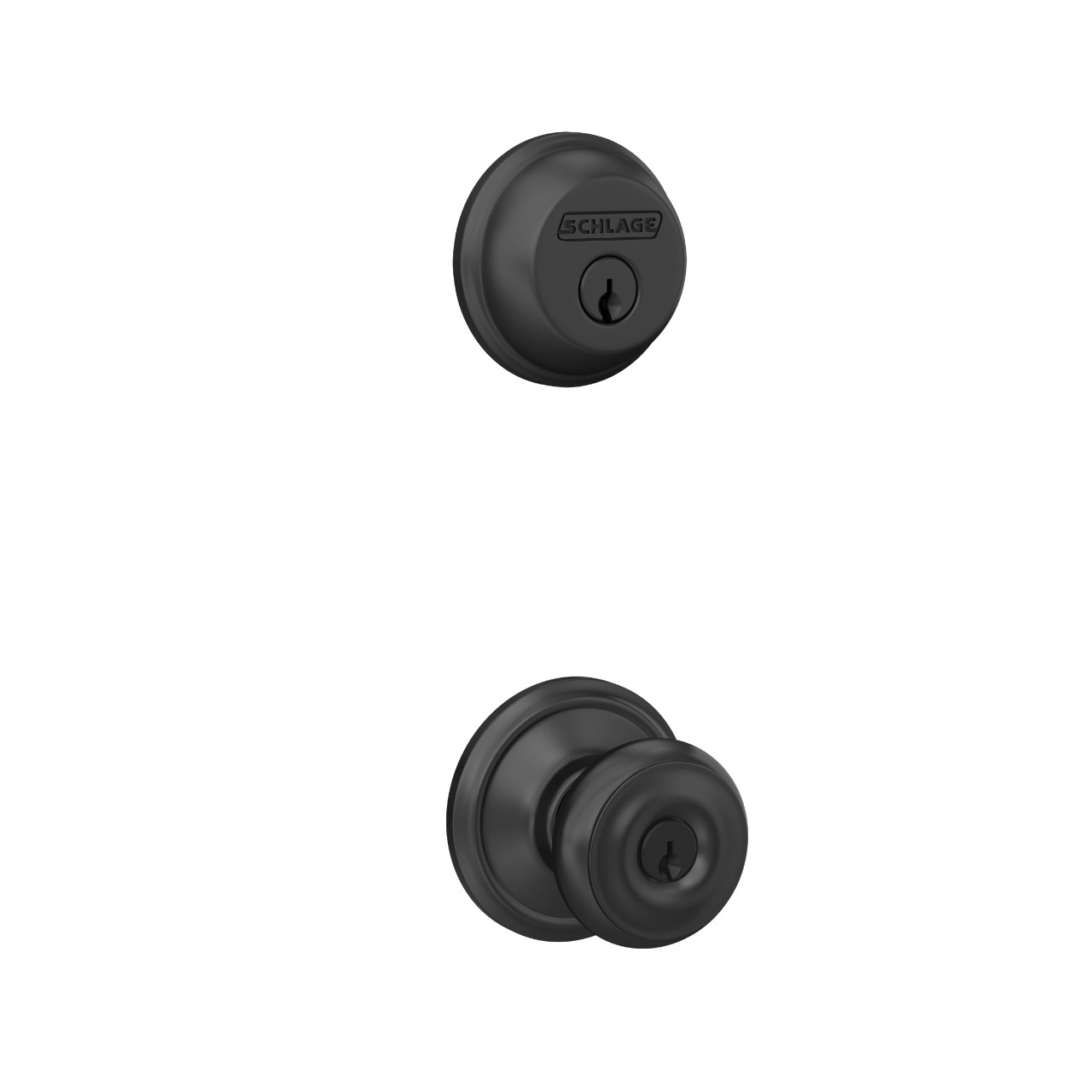 Single Cylinder Deadbolt and Georgian Knob Keyed Entry Lock