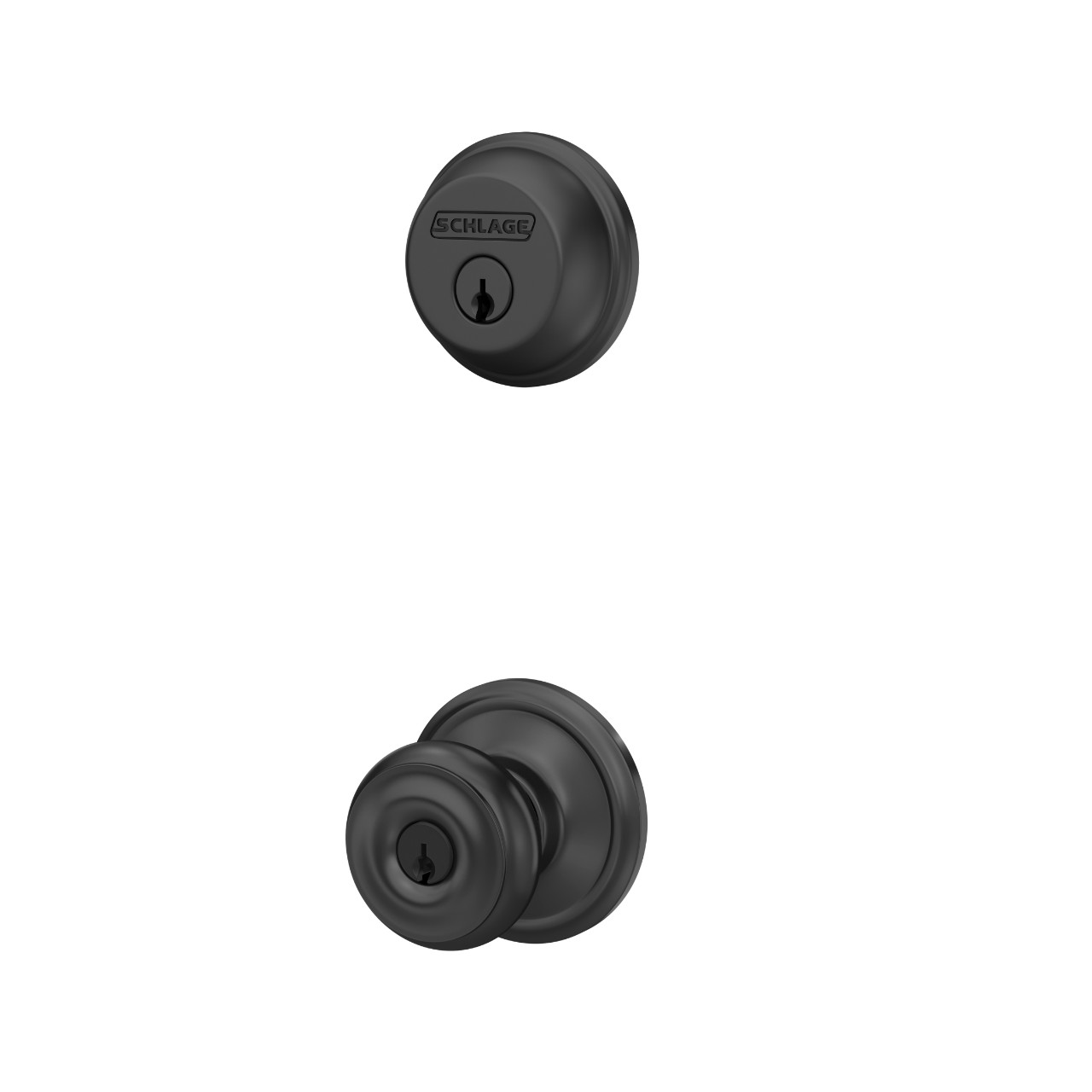 Single Cylinder Deadbolt and Georgian Knob Keyed Entry Lock