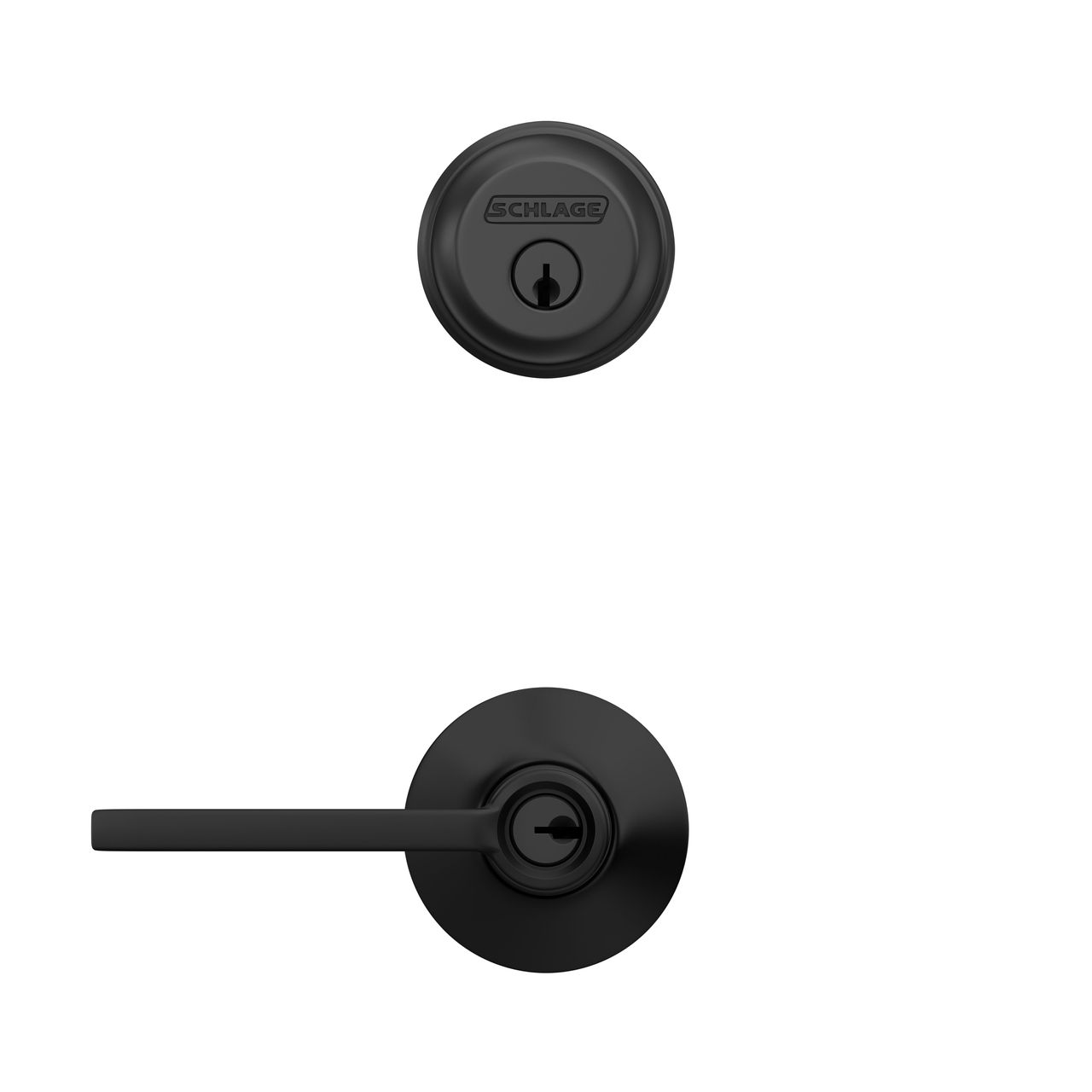 Single Cylinder Deadbolt and Latitude Lever Keyed Entry Lock